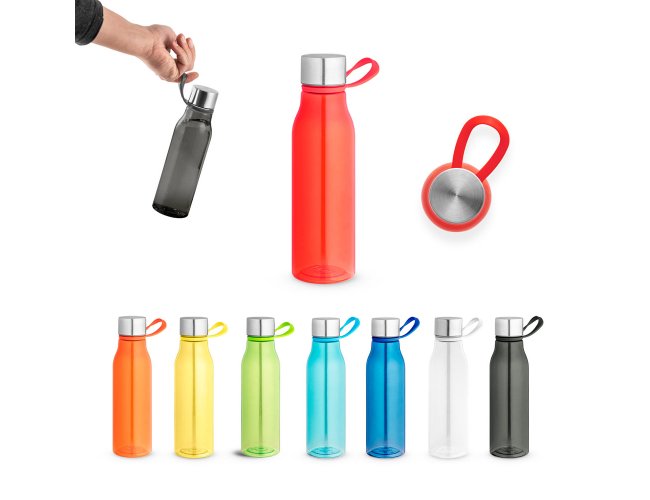 Squeeze em PET 100% reciclado com alça de silicone 590 ml